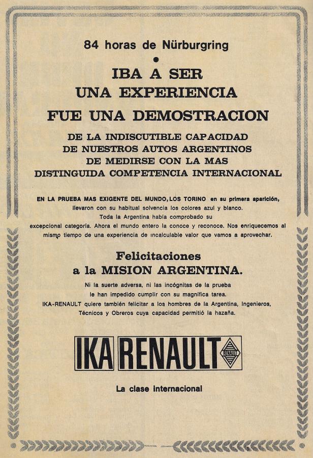 La publicidad de IKA felicitando a la Misión.
